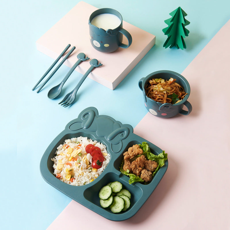 Eco-Friendly Kids Dinnerware Set β Wheat Fiber & PP Tableware