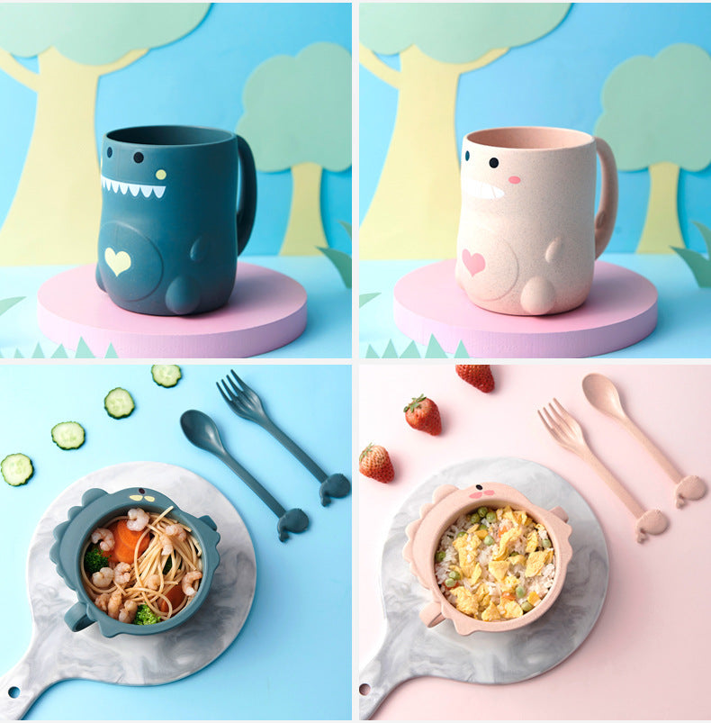 Eco-Friendly Kids Dinnerware Set β Wheat Fiber & PP Tableware