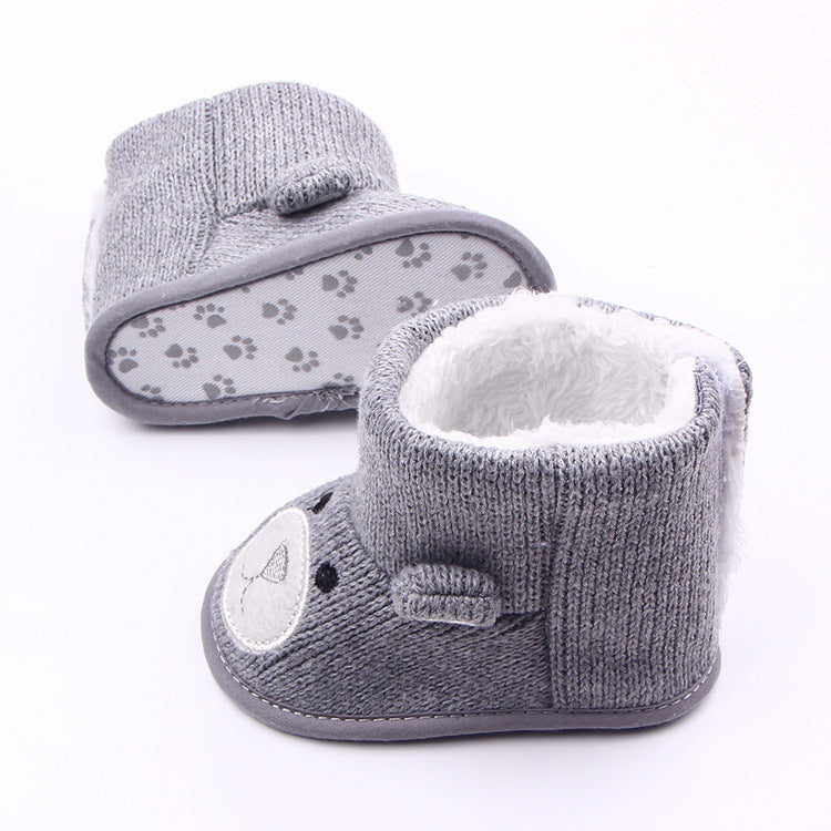 Cozy Bear Knit Baby Shoes Autumn Winter - Toddler