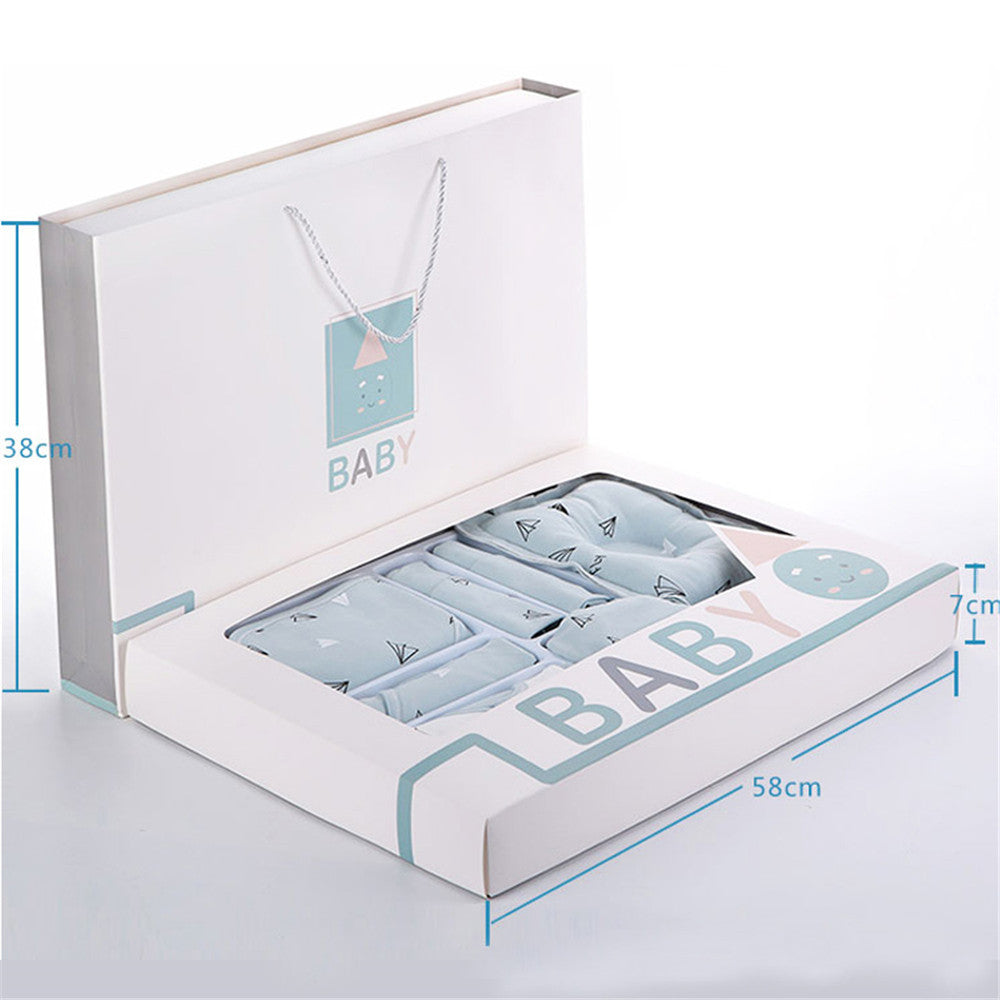 Unisex Baby Cotton Clothing Gift Box – Cartoon Long Sleeve Outfit & Accessories Set