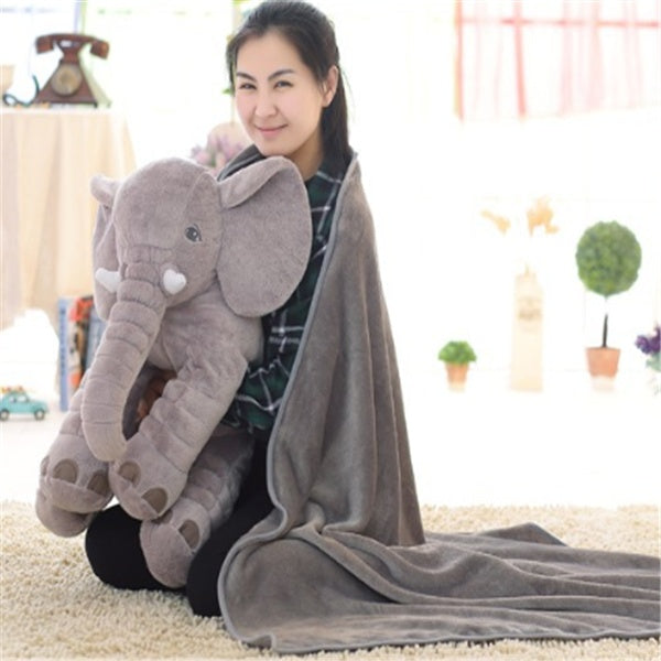 2-in-1 Elephant Plush Pillow – Cuddle Toy & Baby Sleep Support