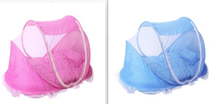 Portable Baby Bed with Mosquito Net – Foldable Travel Crib Tent with Mattress and Pillow