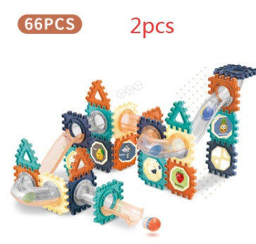 Transparent Color Window Pipe Building Blocks with Sliding Beads – Creative Assembly Set