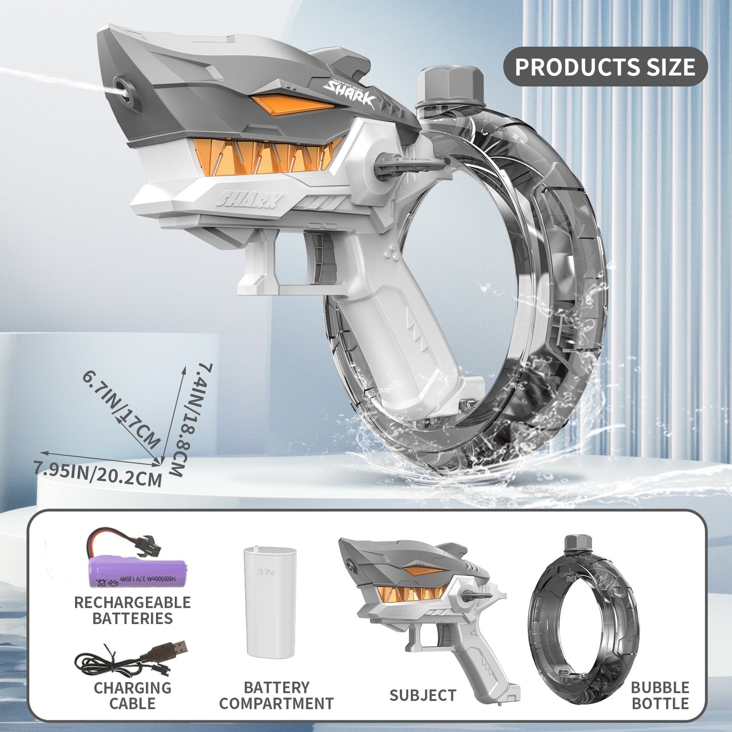 Shark Electric Water Gun β Fully Automatic High-Capacity Water Blaster for Kids