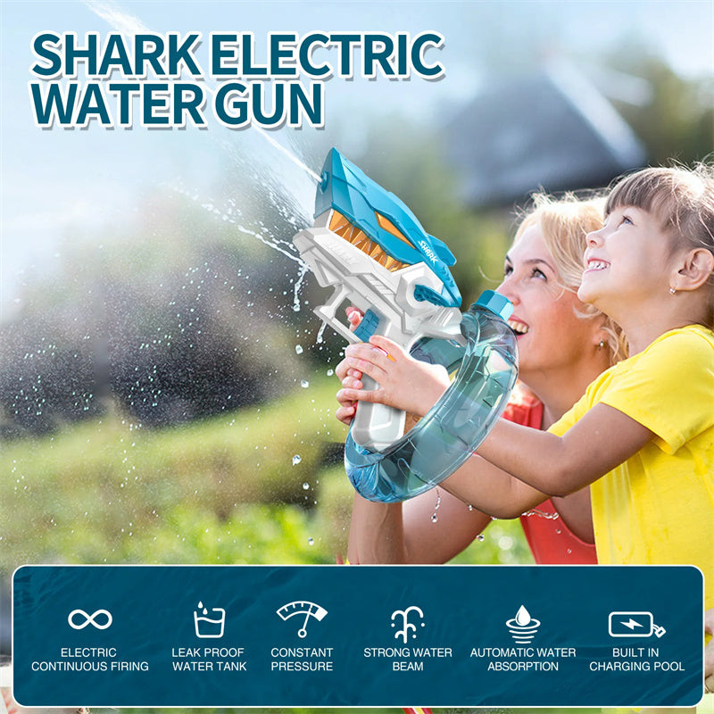 Shark Electric Water Gun β Fully Automatic High-Capacity Water Blaster for Kids