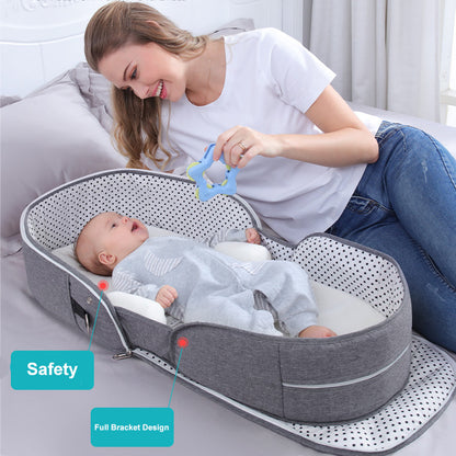 Portable Foldable Baby Crib Mummy Bag – Removable Travel Bassinet