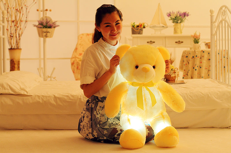 Viral LED Glowing Teddy Bear Plush – Colorful Light Up Stuffed Animal & Gift Pillow