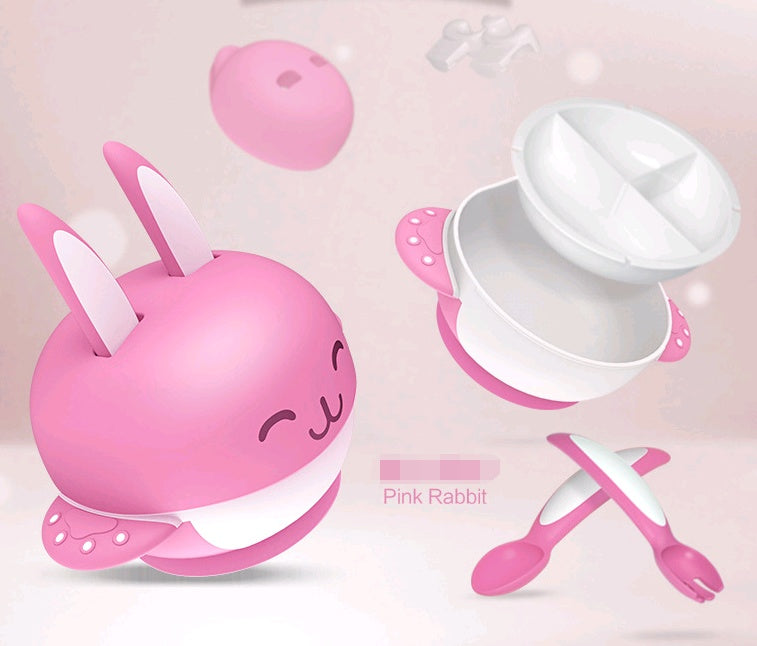 Baby Whale Tableware Set – Antibacterial Bowl with Fork and Spoon