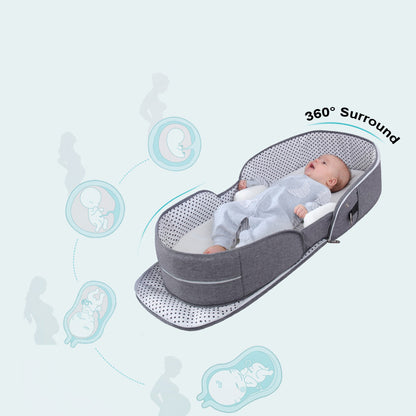 Portable Foldable Baby Crib Mummy Bag – Removable Travel Bassinet