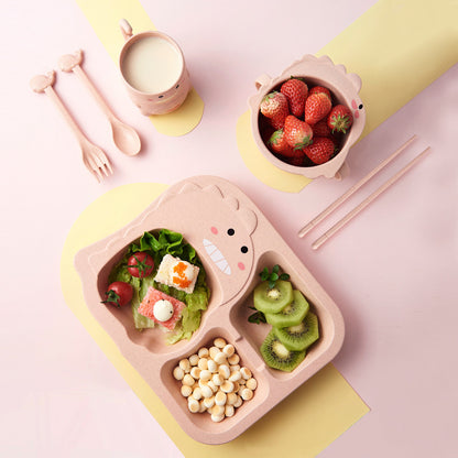 Eco-Friendly Kids Dinnerware Set – Wheat Fiber & PP Tableware