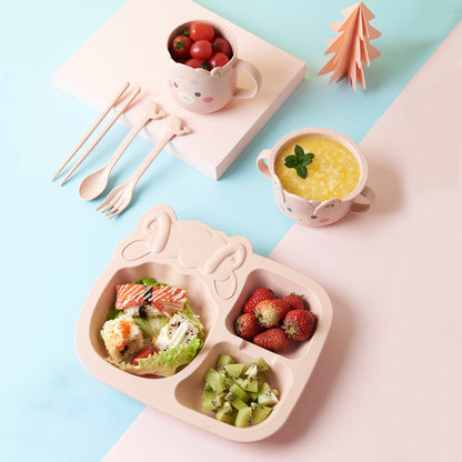 Eco-Friendly Kids Dinnerware Set – Wheat Fiber & PP Tableware