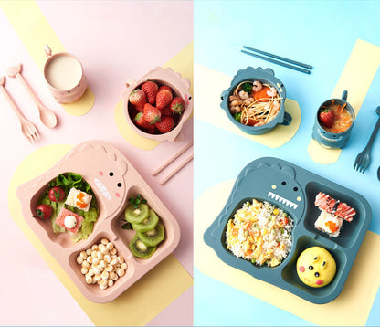 Eco-Friendly Kids Dinnerware Set – Wheat Fiber & PP Tableware