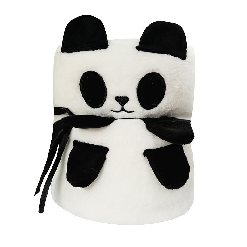 Double-sided cartoon animal roll blanket. Perfect for wrap, nap time, travel, or gifting to someone special