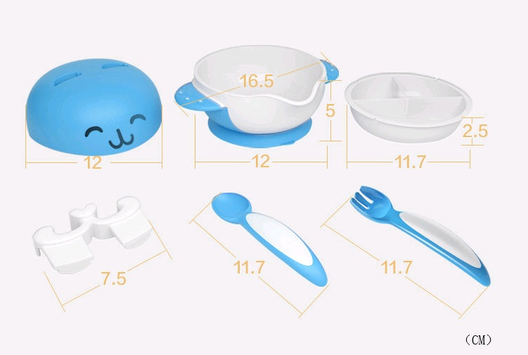 Baby Whale Tableware Set – Antibacterial Bowl with Fork and Spoon