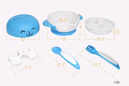 Baby Whale Tableware Set – Antibacterial Bowl with Fork and Spoon