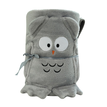 Double-sided cartoon animal roll blanket. Perfect for wrap, nap time, travel, or gifting to someone special