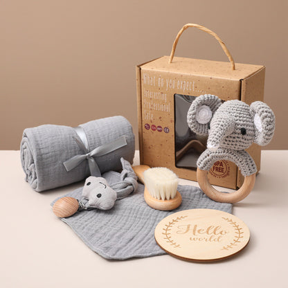 Baby Gift Set for Newborn New Baby Gift Set - Newborn Baby Essentials Baby Bath Set with Baby Blanket Baby Rattle - New Born Baby Girls Gift & Baby Boy Gifts for Baby Shower