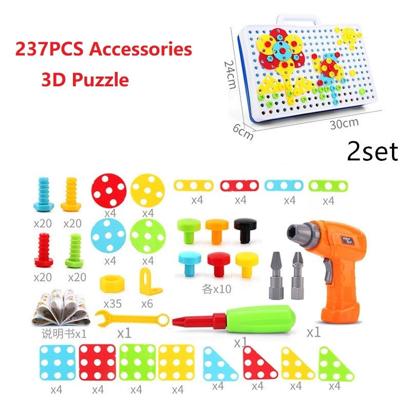 Kids Drill & Build Puzzle Toy Set – Creative STEM Construction Kit