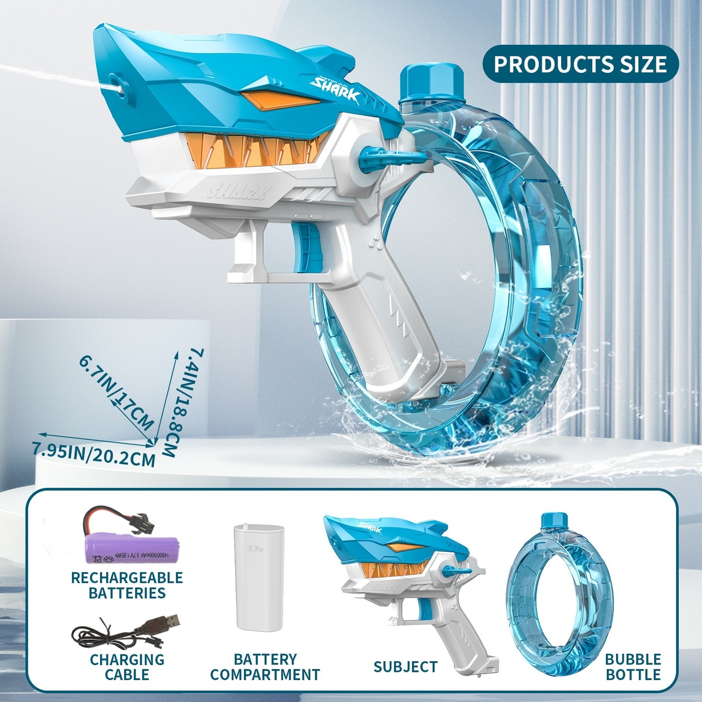 Shark Electric Water Gun – Fully Automatic High-Capacity Water Blaster for Kids