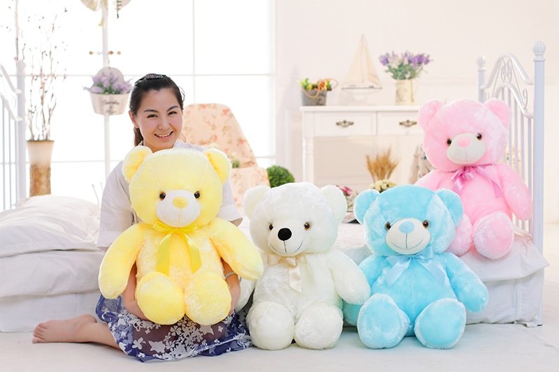 Viral LED Glowing Teddy Bear Plush – Colorful Light Up Stuffed Animal & Gift Pillow