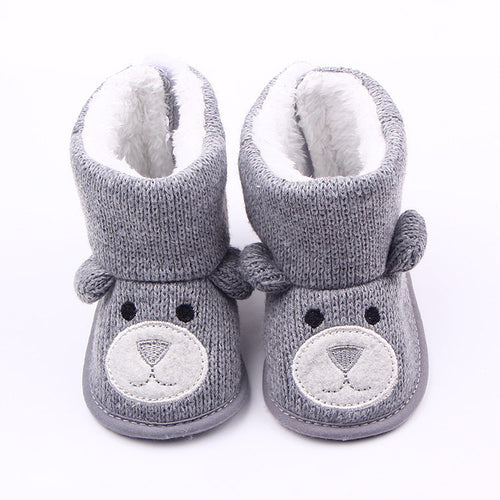 Cozy Bear Knit Baby Shoes Autumn Winter - Toddler