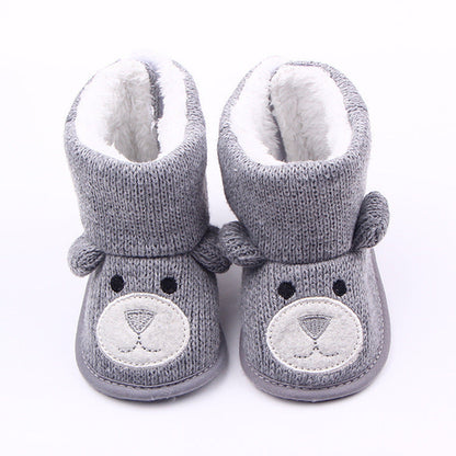 Cozy Bear Knit Baby Shoes Autumn Winter - Toddler