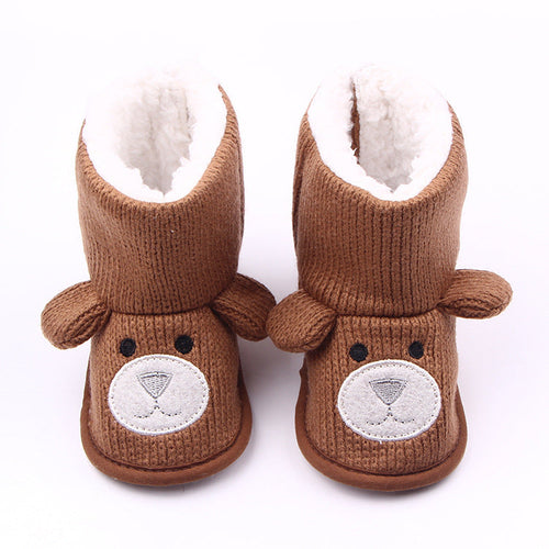 Cozy Bear Knit Baby Shoes Autumn Winter - Toddler
