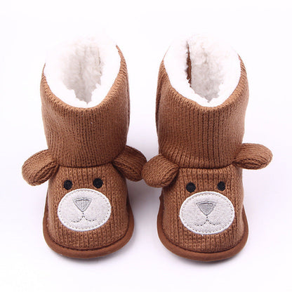 Cozy Bear Knit Baby Shoes Autumn Winter - Toddler