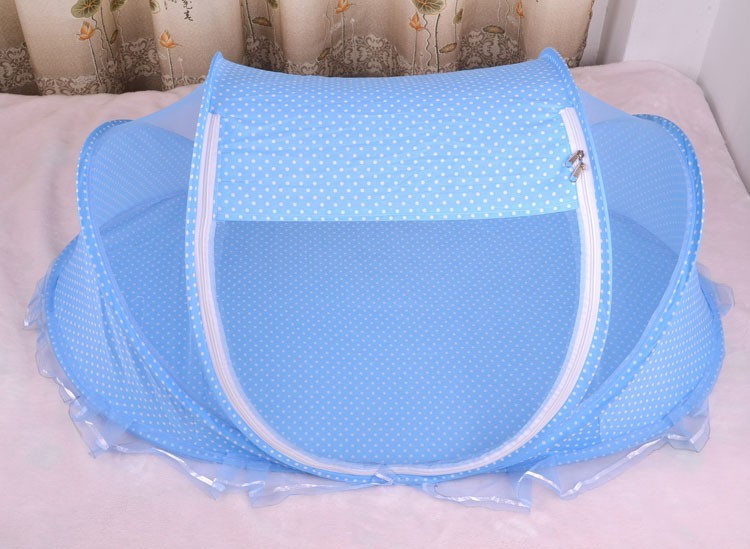 Portable Baby Bed with Mosquito Net – Foldable Travel Crib Tent with Mattress and Pillow