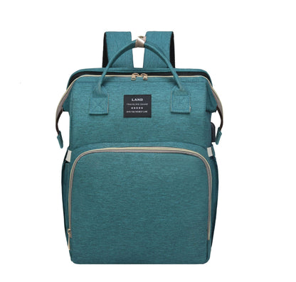 Large Capacity Diaper Bag Backpack with Crib & Insulated Bottle Holder – Travel Baby Bag for Moms