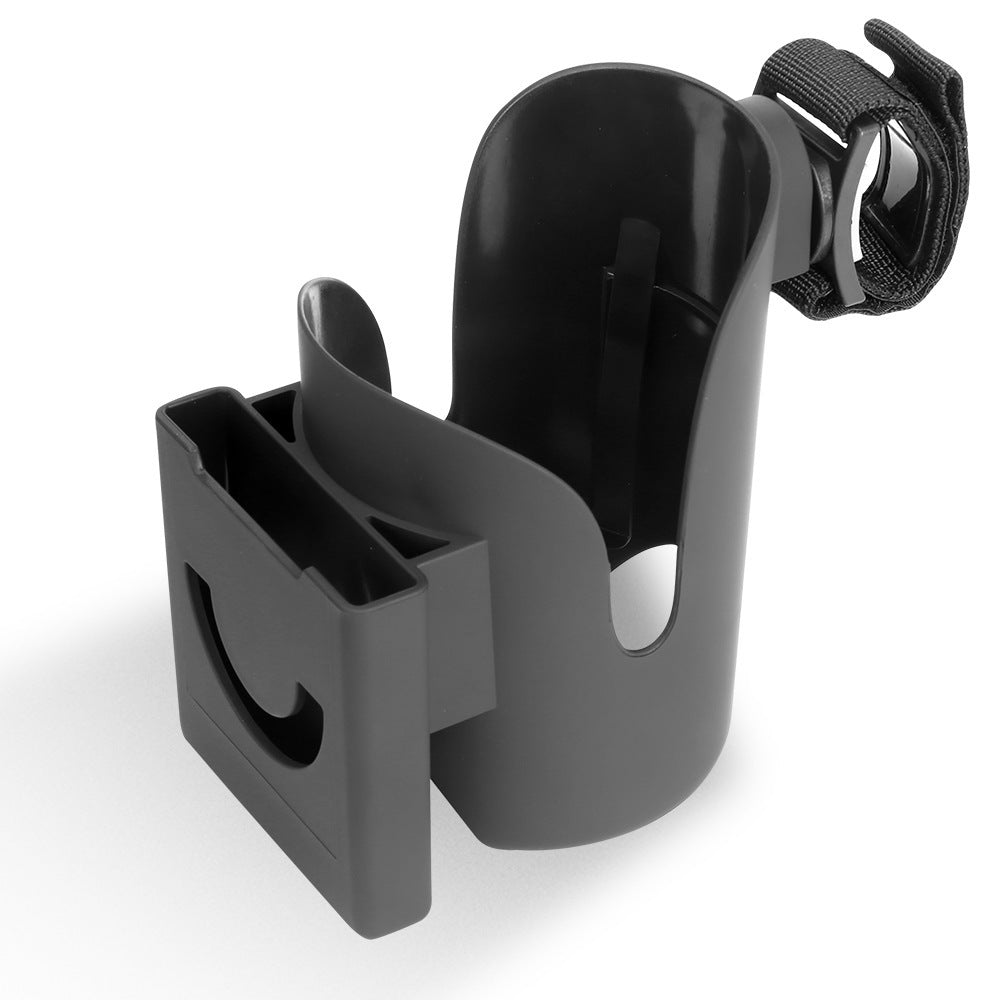 Universal Stroller Cup Holder with Mobile Phone Case, 2-in-1 Strollers Storage Rack, 360 Degrees Rotation Drink Holder for Stroller, Pushchair, Wheelchair, Walker, Bicycle, Fits Most Cups