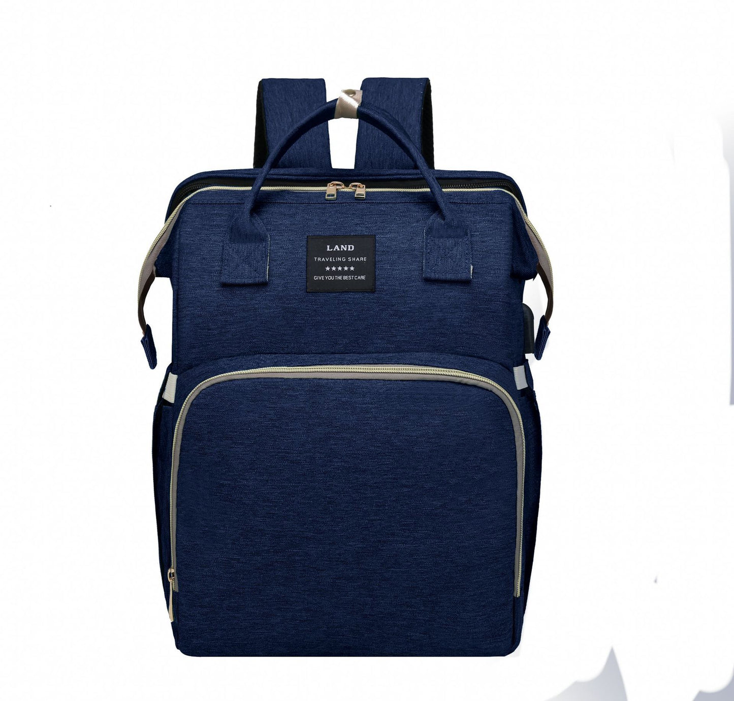 Large Capacity Diaper Bag Backpack with Crib & Insulated Bottle Holder – Travel Baby Bag for Moms