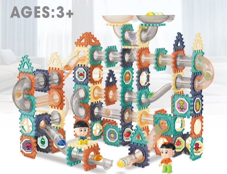 Transparent Color Window Pipe Building Blocks with Sliding Beads – Creative Assembly Set