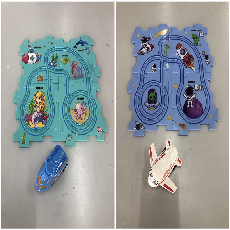 DIY Electric Railroad Puzzle Set – City Scene Construction Toy