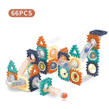 Transparent Color Window Pipe Building Blocks with Sliding Beads – Creative Assembly Set