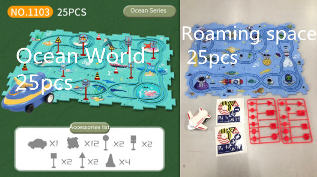 DIY Electric Railroad Puzzle Set – City Scene Construction Toy