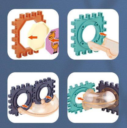 Transparent Color Window Pipe Building Blocks with Sliding Beads – Creative Assembly Set