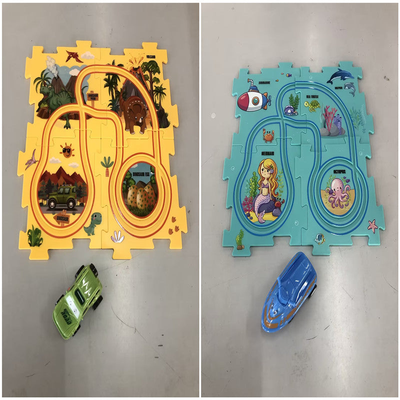 DIY Electric Railroad Puzzle Set – City Scene Construction Toy