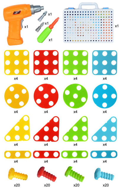 Kids Drill & Build Puzzle Toy Set – Creative STEM Construction Kit