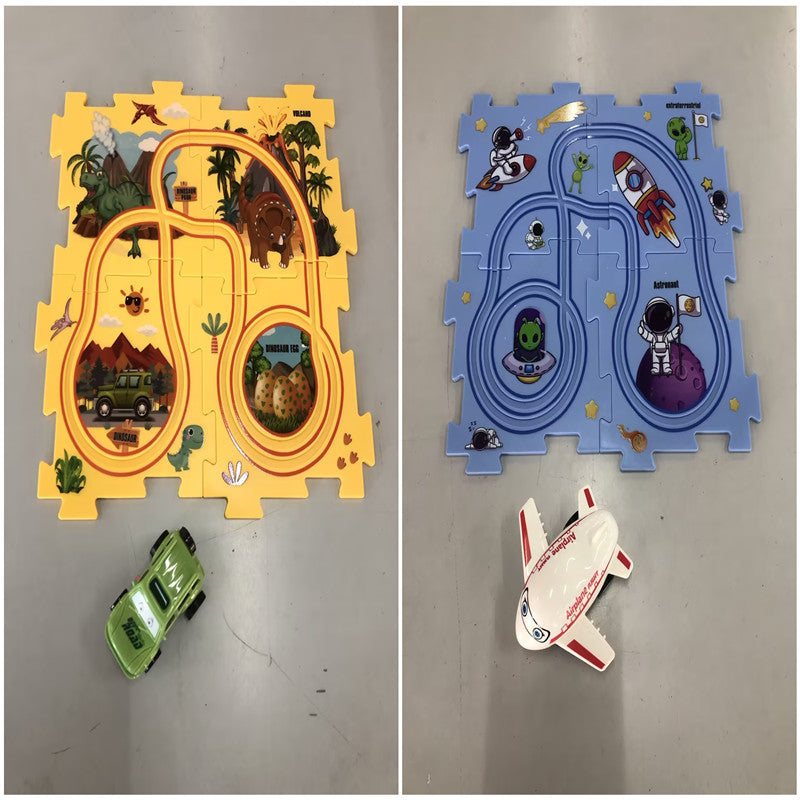 DIY Electric Railroad Puzzle Set – City Scene Construction Toy