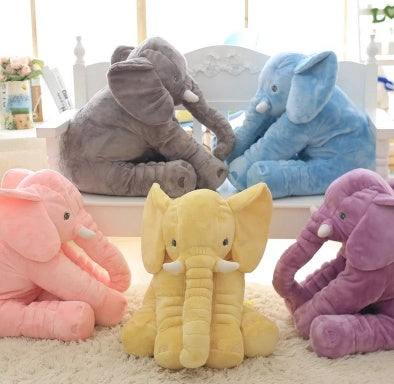 2-in-1 Elephant Plush Pillow – Cuddle Toy & Baby Sleep Support