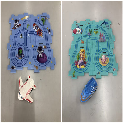 DIY Electric Railroad Puzzle Set – City Scene Construction Toy