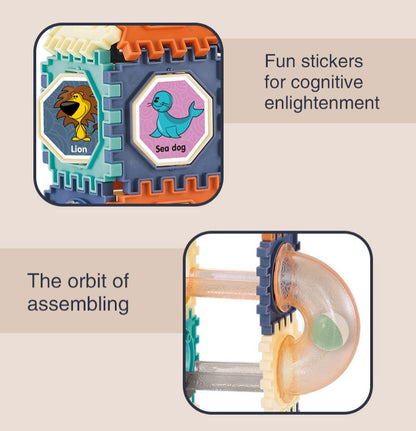 Transparent Color Window Pipe Building Blocks with Sliding Beads – Creative Assembly Set