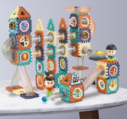 Transparent Color Window Pipe Building Blocks with Sliding Beads – Creative Assembly Set